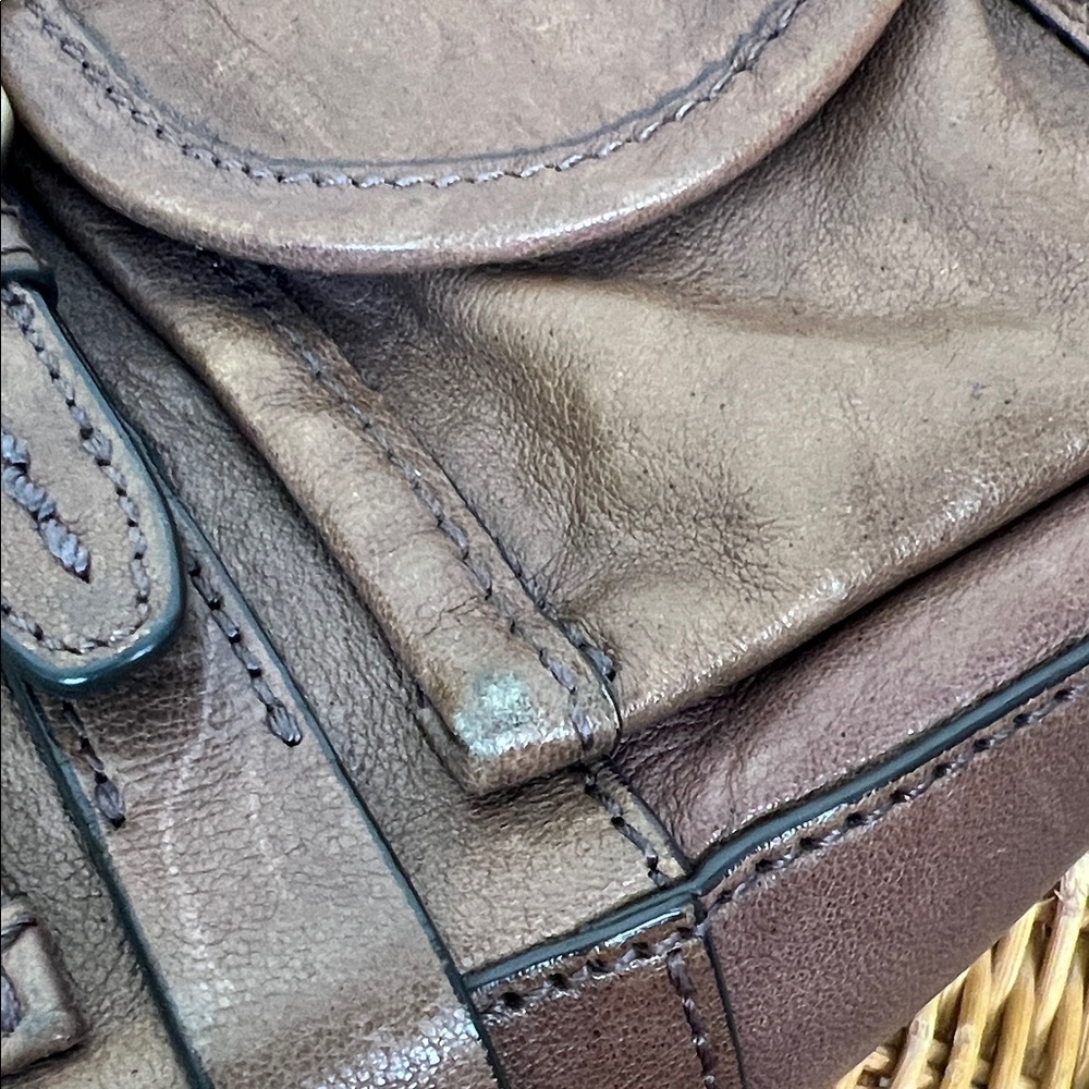 Schuler & Sons Brown Leather Crossbody Bag Vintage Anthropologie - Picture 10 of 11